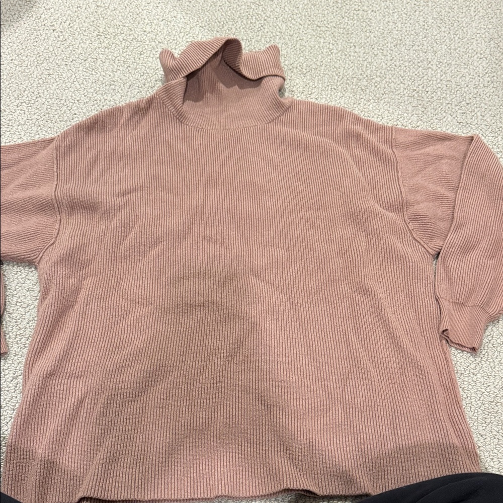 Free People Mauve Cowl Neck Sweater